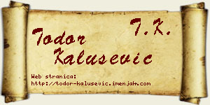 Todor Kalušević vizit kartica